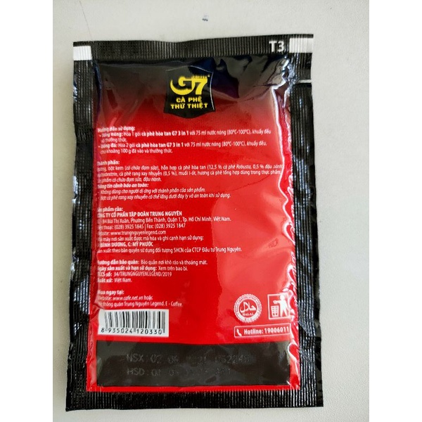 Cafe G7 mẫu mới . Cafe Trung Nguyên hoà tan 3in1 ( bich 50 gói / 16g) | BigBuy360 - bigbuy360.vn