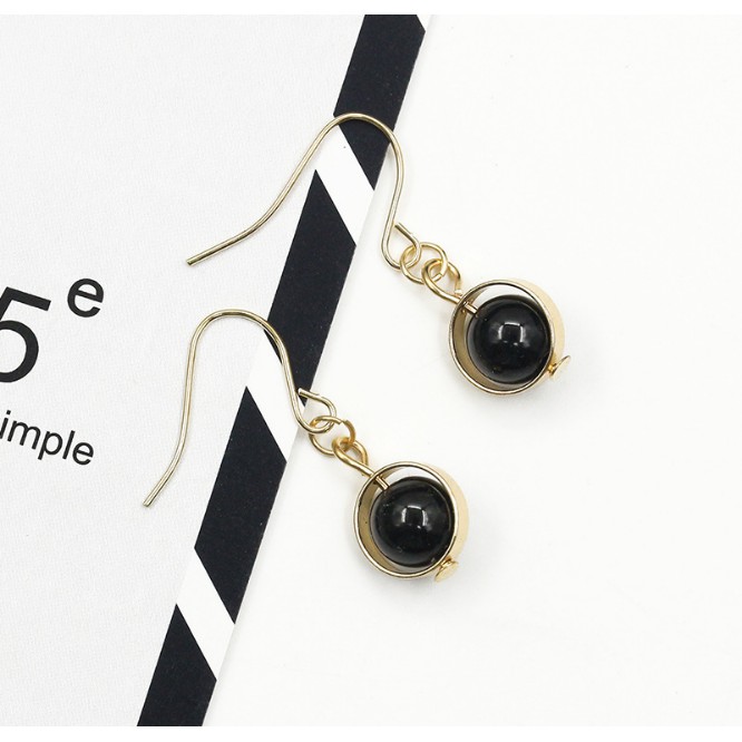 Bông tai viên ngọc thời trang vành tròn