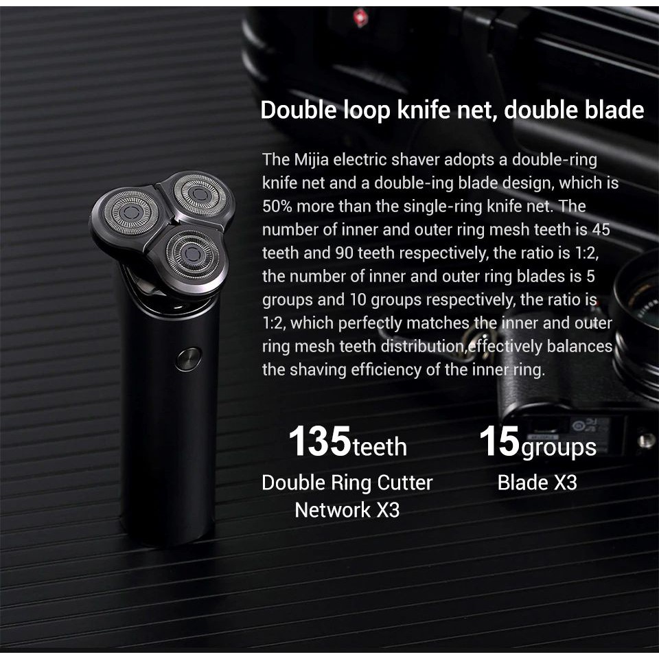 Máy cạo râu Xiaomi Electric Shaver Mijia S500 3 đầu - Bảo hành 6 tháng - Shop Thế giới điện máy