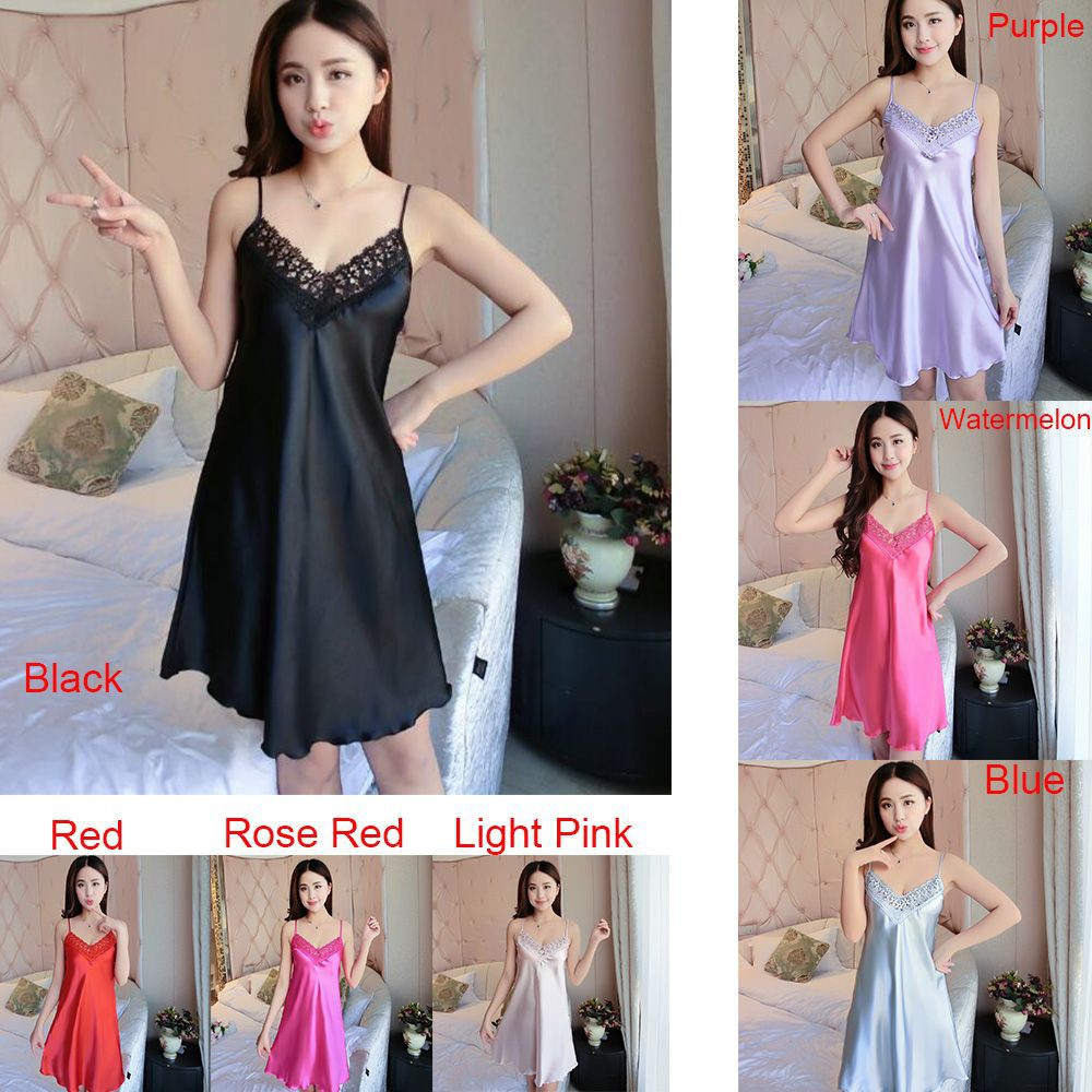 Đầm Ngủ Lụa 2 Dây Gợi Cảm Cho Nữ | BigBuy360 - bigbuy360.vn