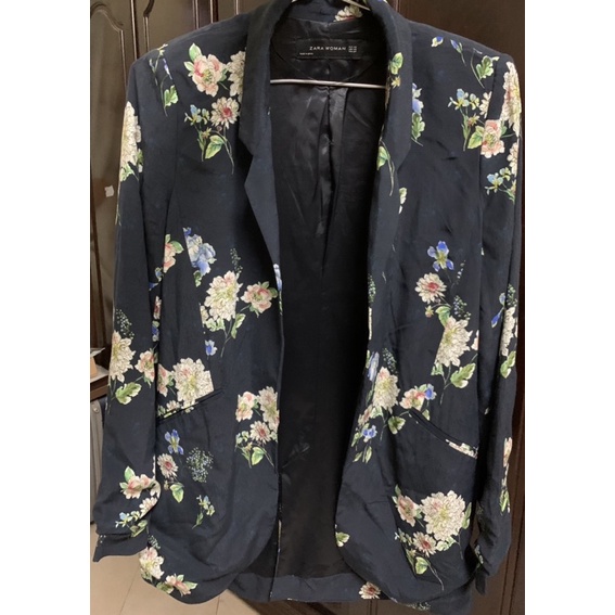 Áo blazer lụa hoa Zara chính hãng