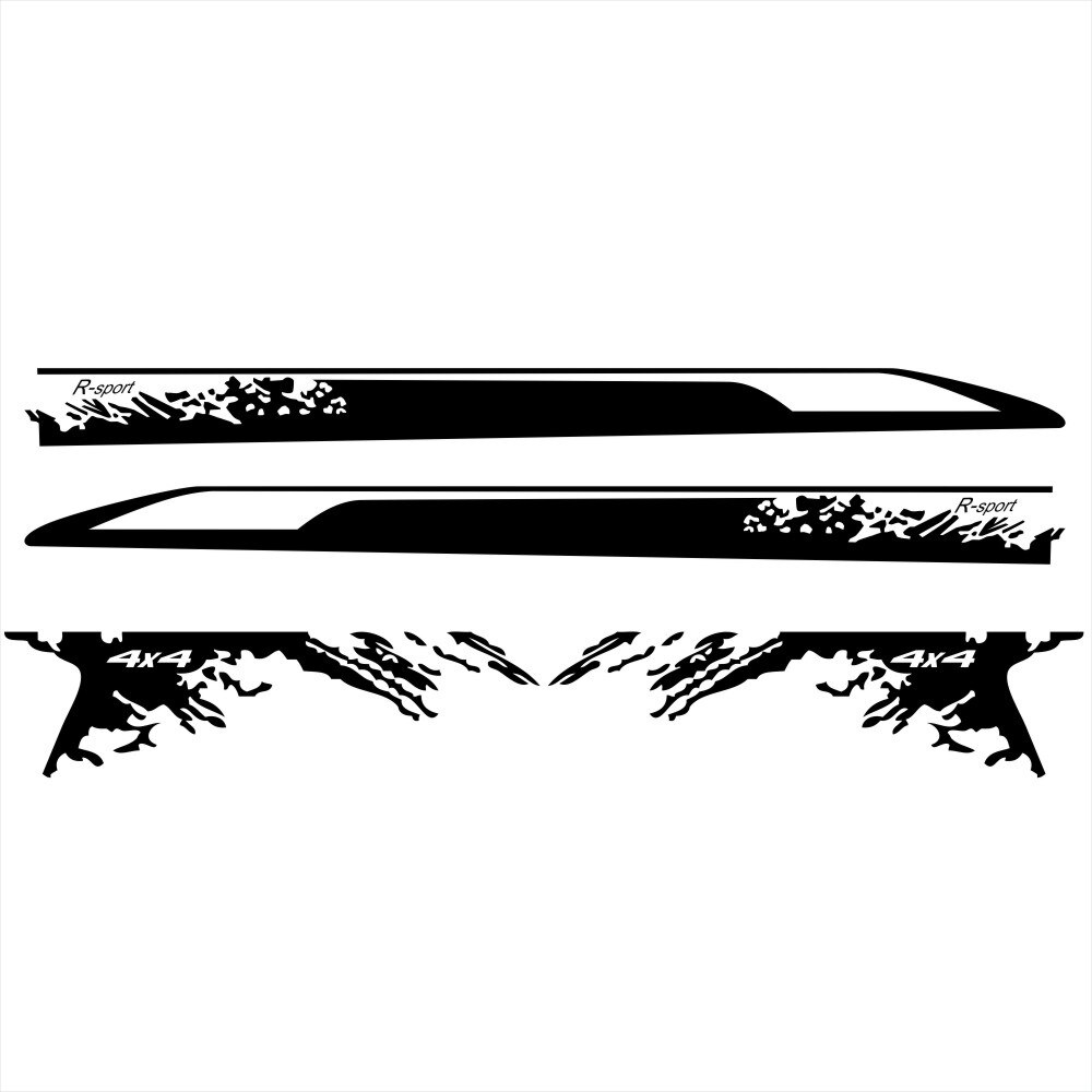 Tem xe 4X4 Off Road Graphic Vinyl Decal cho Ford Ranger Raptor Pickup D'Max Navara Pro 4X Phụ kiện Phụ kiện xe