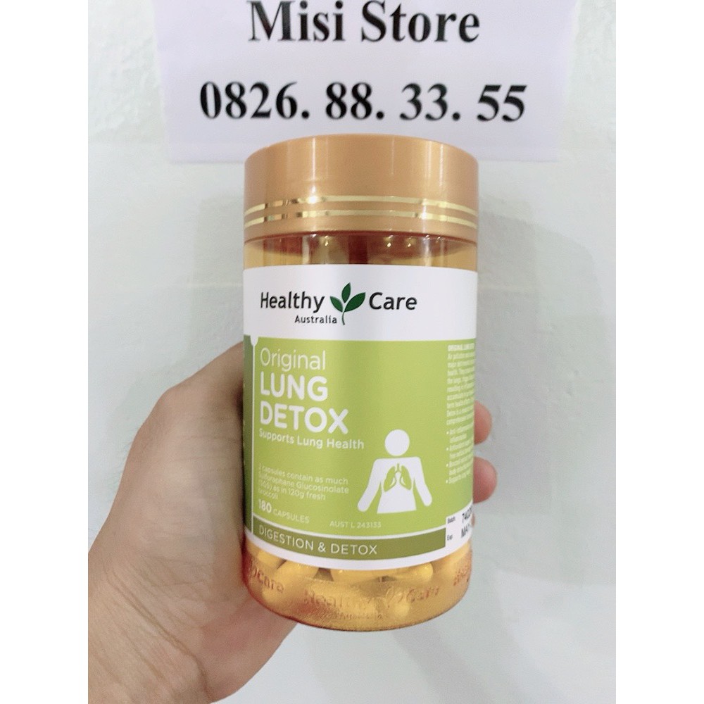 Thải độc phổi Lung Detox Healthy Care, 180 viên, hàng Úc,