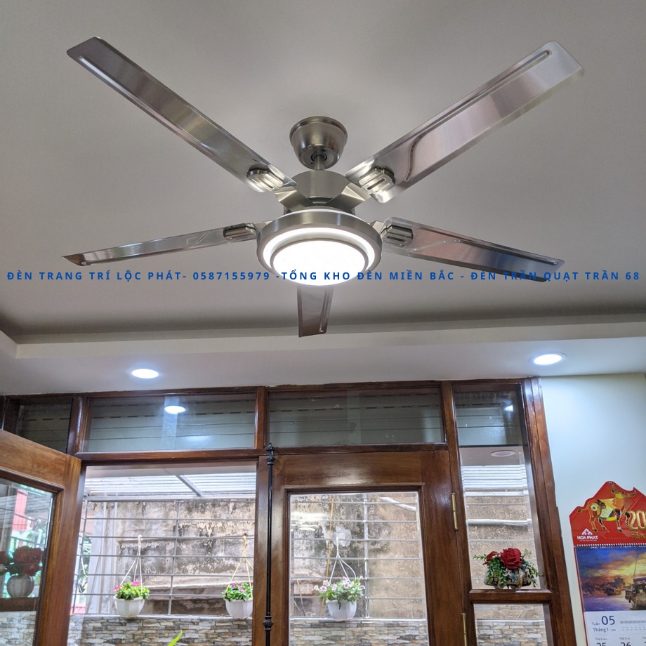 Quạt Trần Đèn 6 Cấp Độ Gió,3 Chế Độ Đèn LED,Điều Từ Xa, Đảo Chiều