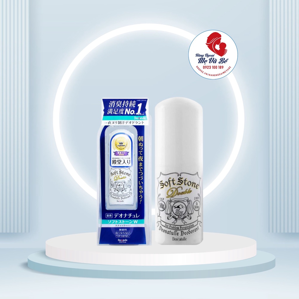 Lăn nách đá khoáng Soft Stone Nhật Bản không mùi không màu khô ráo thoáng mát