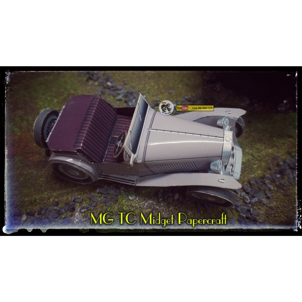 Mô hình giấy xe hơi cổ điển MG TC Midget Papercraft