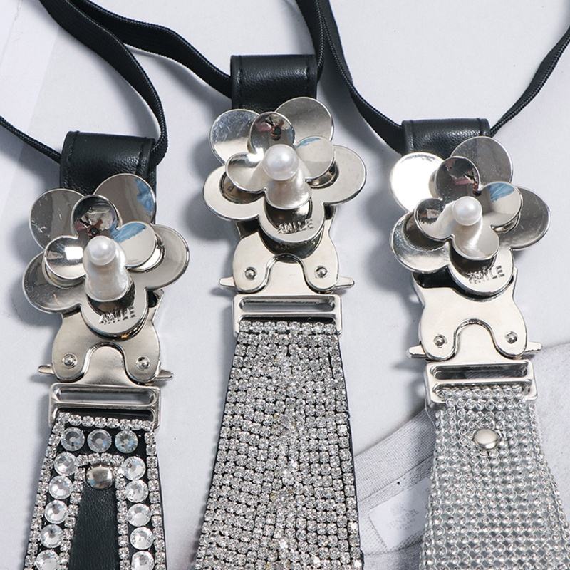 Vòng Cổ Cà Vạt Bằng PU Đính Đá Có Thể Điều Chỉnh Phong Cách Gothic Punk Dành Cho Tuổi Teen