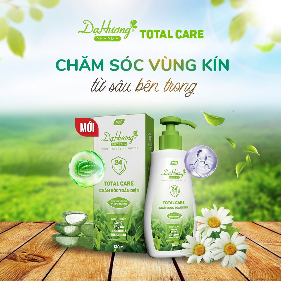 Dung dịch vệ sinh phụ nữ Dạ Hương Pharma Moisturizing Total Care sáng hồng tươi trẻ tự tin hấp dẫn chăm sóc toàn diện