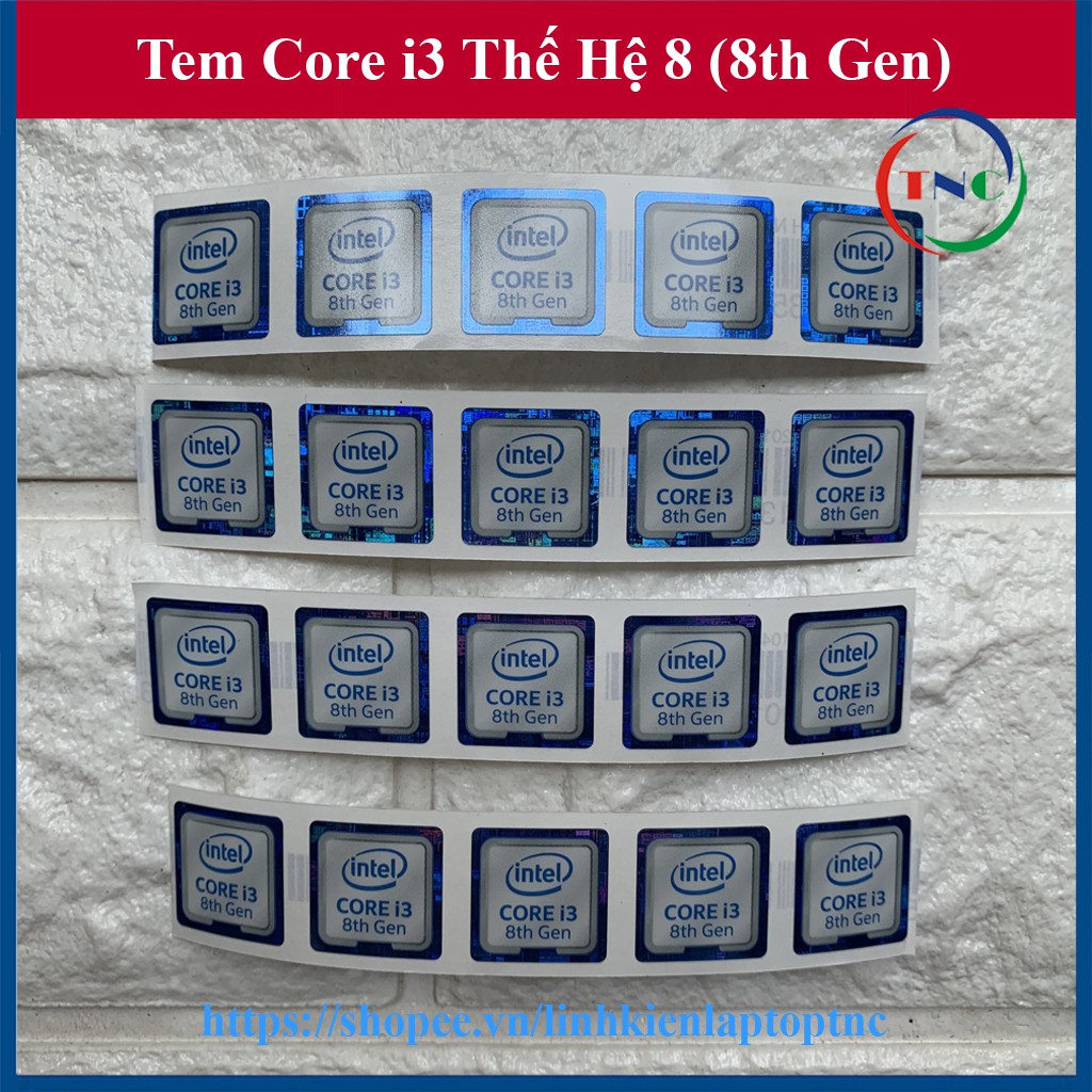 Tem Core i3 Thế Hệ 8 (8th Gen) Thay Tem Máy Tính Tem Laptop Tem PC