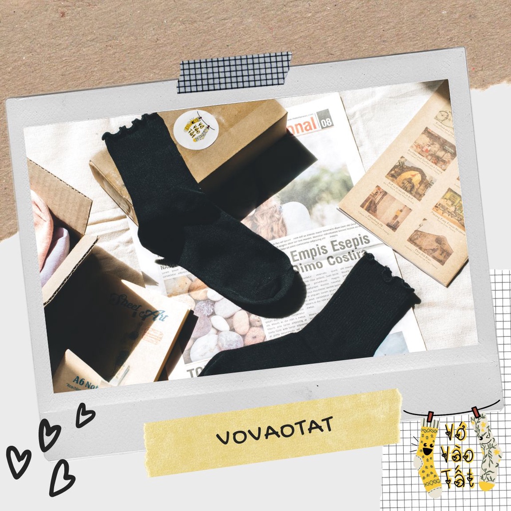 TẤT VỚ NỮ CỔ CAO BÈO NHÚN MÀU TRƠN ĐƠN GIẢN