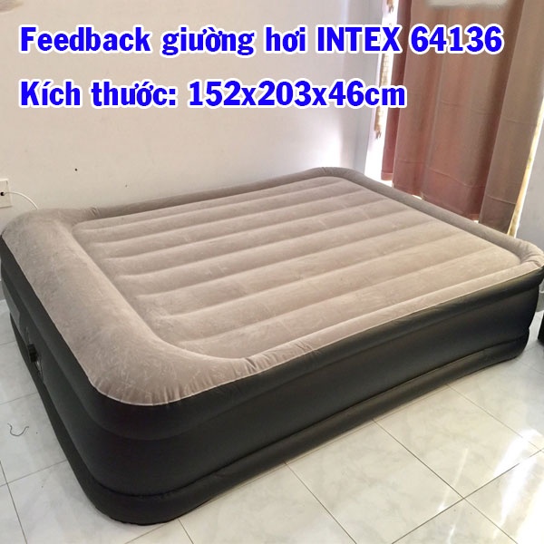 [LIFEMALL25015 - 12% đơn 250K] Giường hơi tự phồng công nghệ mới có đầu giường Intex 64448