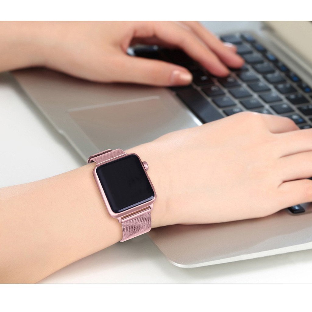 Dây đeo thay thế chất liệu kim loại dạng lưới cho iwatch Apple 1 2 3 4 5 6 SE 7