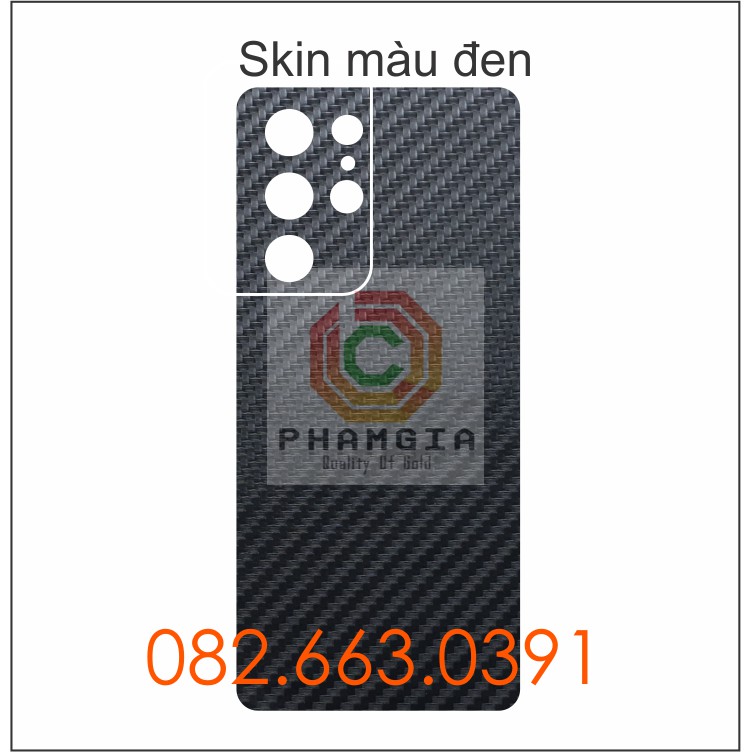Miếng dán mặt lưng skin carbon Samsung S21 Ultra