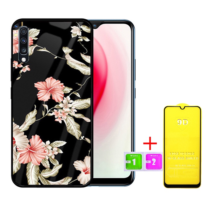 &quot;Combo 1 ốp lưng Samsung A70 + 1 Cường Lực&quot; Mặt kính 3D sang trọng_Không Nhòe, Không Phai Hình ( Tim shop )