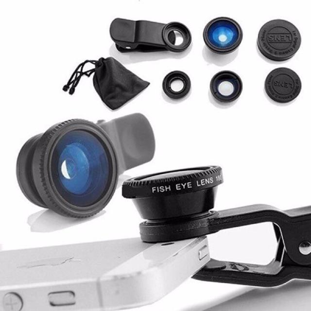 Bộ lens chụp ảnh 3 in 1 cho điện thoại . ( hàng sẵn ) ( hàng sẵn )
