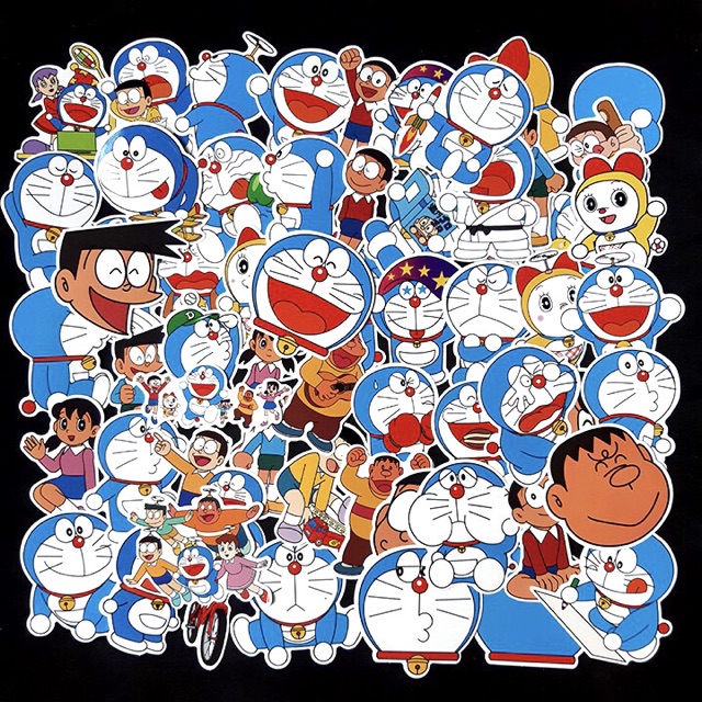 Sticker anime đoremon 30 cái ép lụa khác nhau