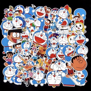 Sticker doraemon 30 cái ép lụa khác nhau