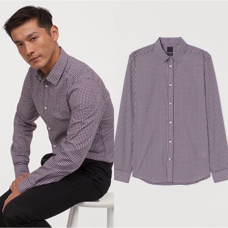 Áo sơmi nam tay dài Hm | Hàng hiệu vợt sale