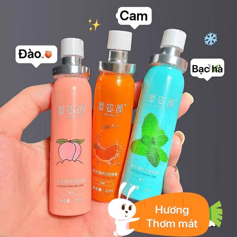 [Mẫu Mới] Xịt thơm miệng Miziyan 20ml diệt khuẩn thơm lâu hiệu quả tức thời