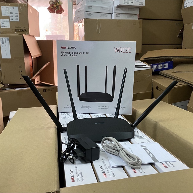 Bộ phát Wifi Router wifi Hikvision WR12C AC1200- 2 băng tần
