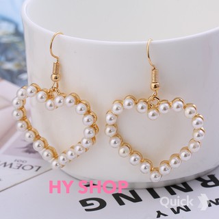 bông tai trái tim hạt