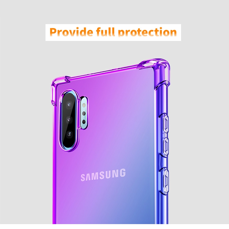 Ốp Điện Thoại TPU Mềm Siêu Mỏng Trong Suốt Màu Gradient Cho Samsung Galaxy Note 10 Pro Plus Lite 9 8 A50 A50S A30S A51 4G
