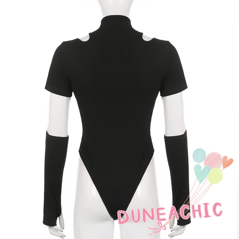 DUNEA Áo liền quần cổ cao khoét lỗ gợi cảm thời trang dành cho nữ