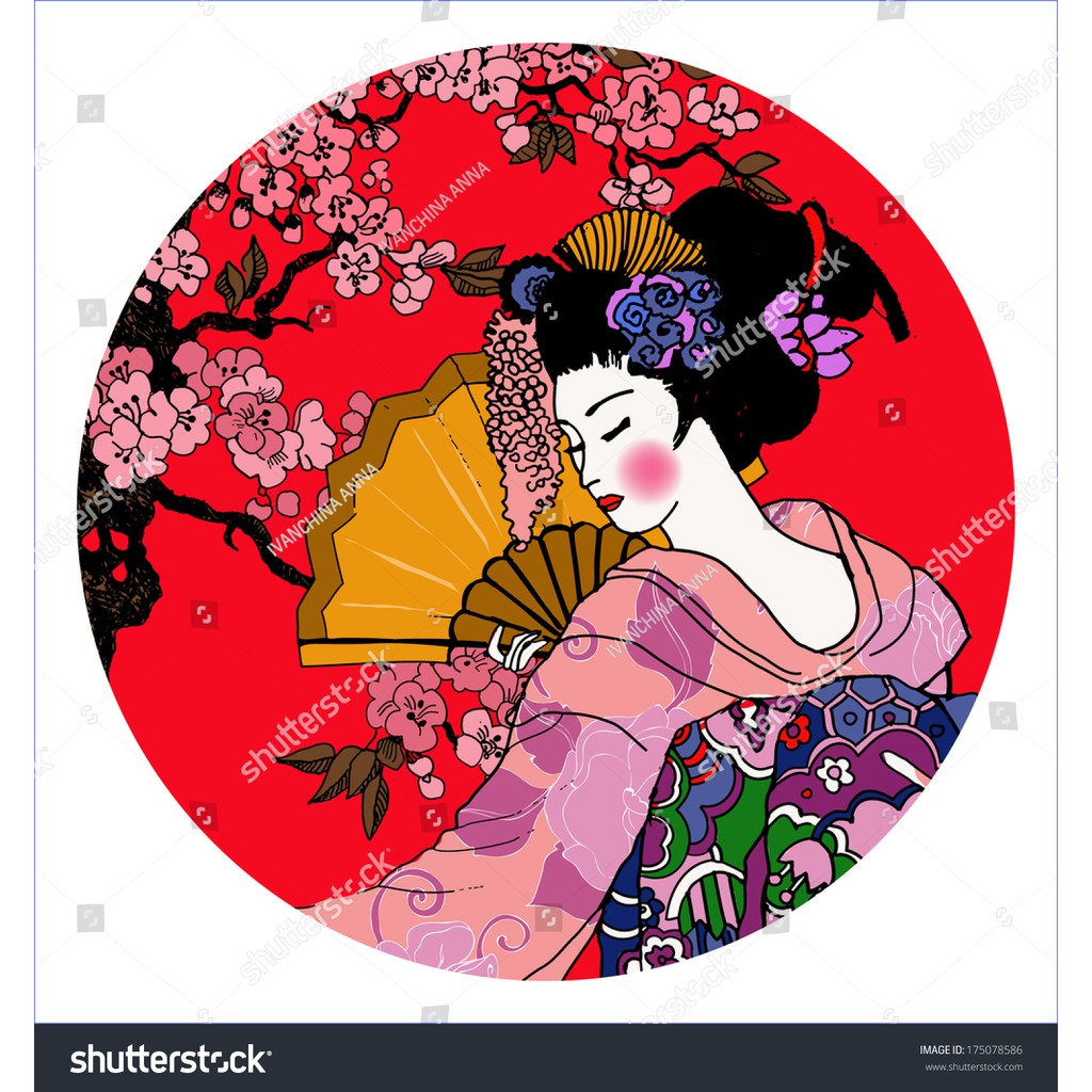 Tranh lụa 3d Quán ăn Phòng trà phong cách Nhật Bản QAPTNB-01