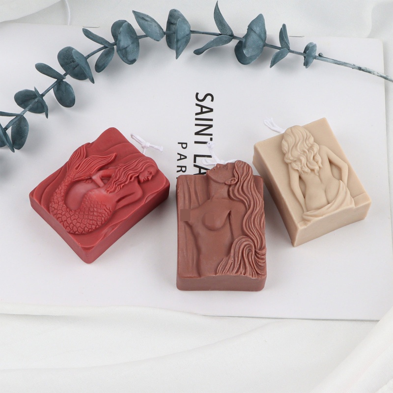 Khuôn Silicone Tạo Hình Làm Nến Hình Nàng Tiên Cá 3D