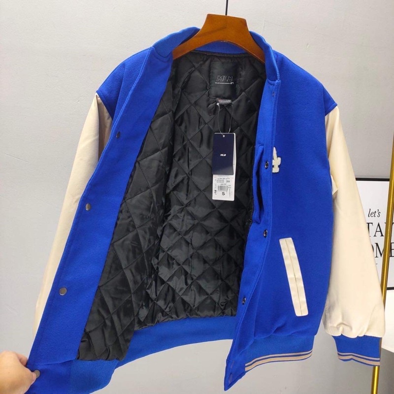 Varsity Jacket MLB LA Hoạ Tiết Thêu - Áo Khoác Phong Cách Nam, Nữ
