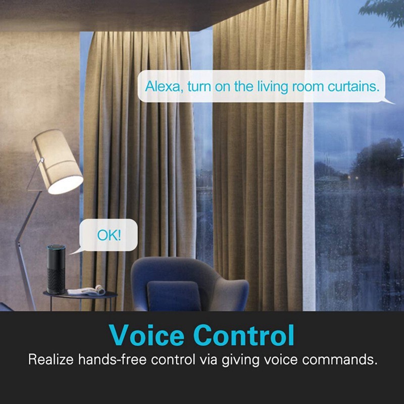 2Pcs WiFi Smart Push Button Curtain Switch Tuya App Remote Control