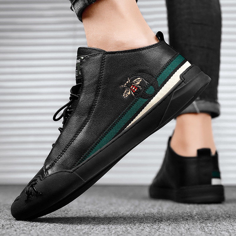 Giày Thể Thao Da Chống Dầu Thời Trang Châu Âu Cho Nam