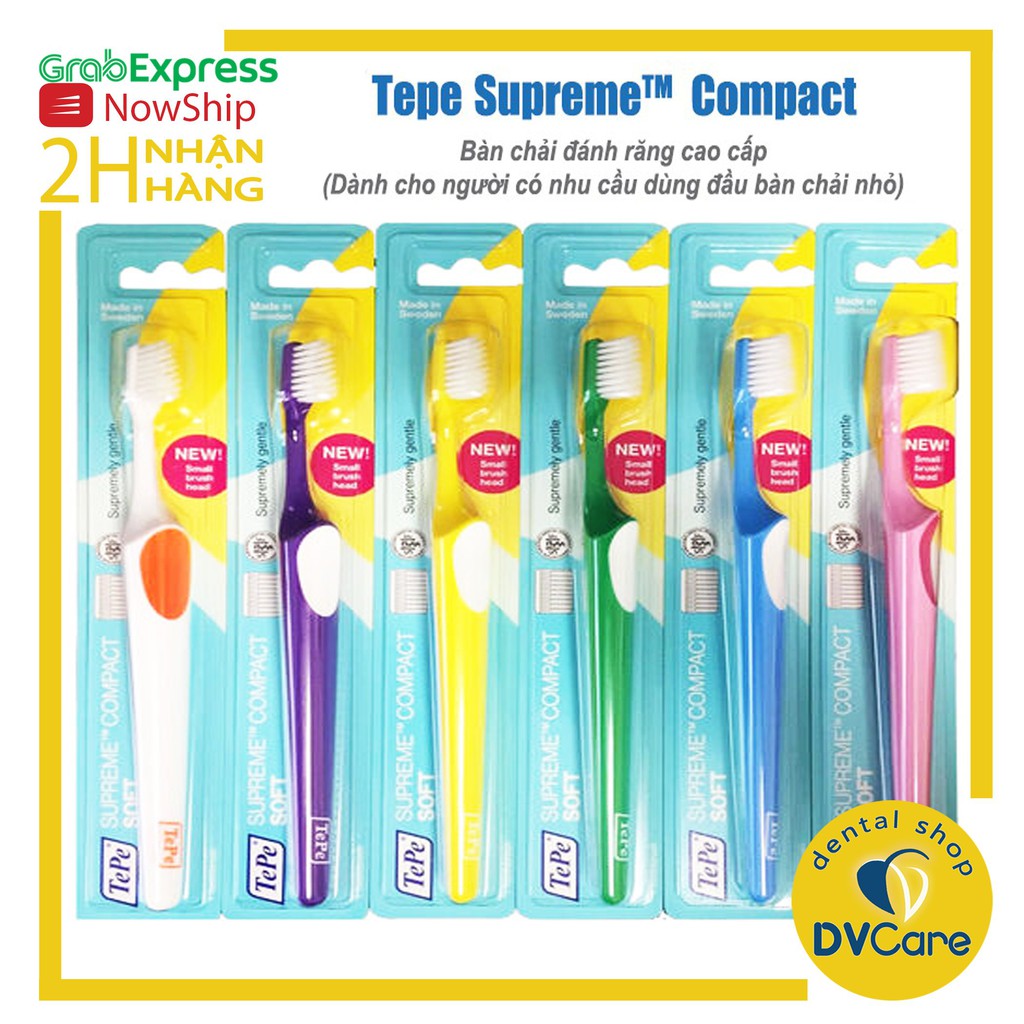 Bàn chải đánh răng mềm dành cho trẻ em từ 5 tuổi Tepe Supreme Compact Soft [dvcareshop]