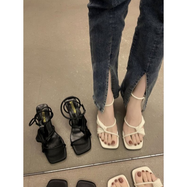 Sandal cao gót nữ 7p, sandal quai chéo cách điệu sang chảnh Sunshine_Store A024