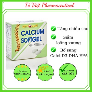 CALCIUM softgel - Viên uống bổ sung canxi và vitamin D3,DHA bổ sung phát triển, cải thiện chiều cao  (100 viên)