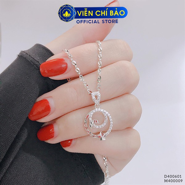 Dây chuyền bạc nữ hình trăng sao chất liệu bạc S925 thời trang phụ kiện trang sức nữ Viễn Chí Bảo D400752