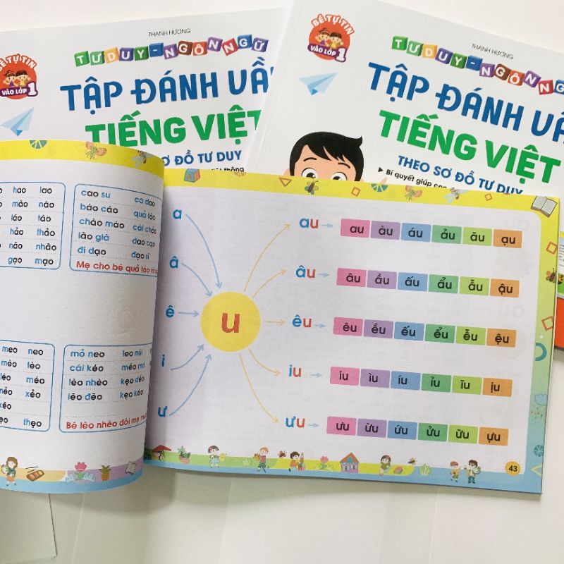 Combo Sách song ngữ + Bảng tự xóa + Tập đánh vần giúp bé phát triển tư duy