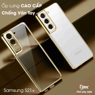 Ốp lưng Samsung S21, S21 Plus, S21 Ultra chống vân tay mặt lưng trong suốt viền màu tạo điểm nhấn chính hãng Sulada