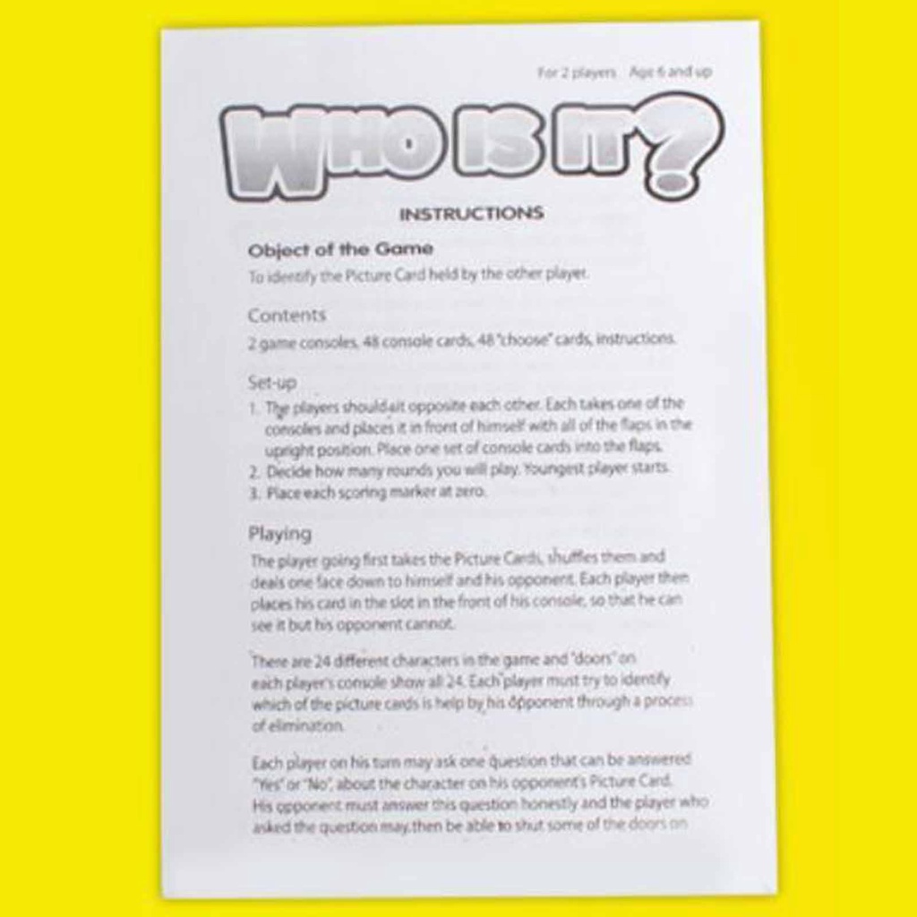 Bộ Đồ Chơi Board Game Who Is It Dành Cho Trẻ Em