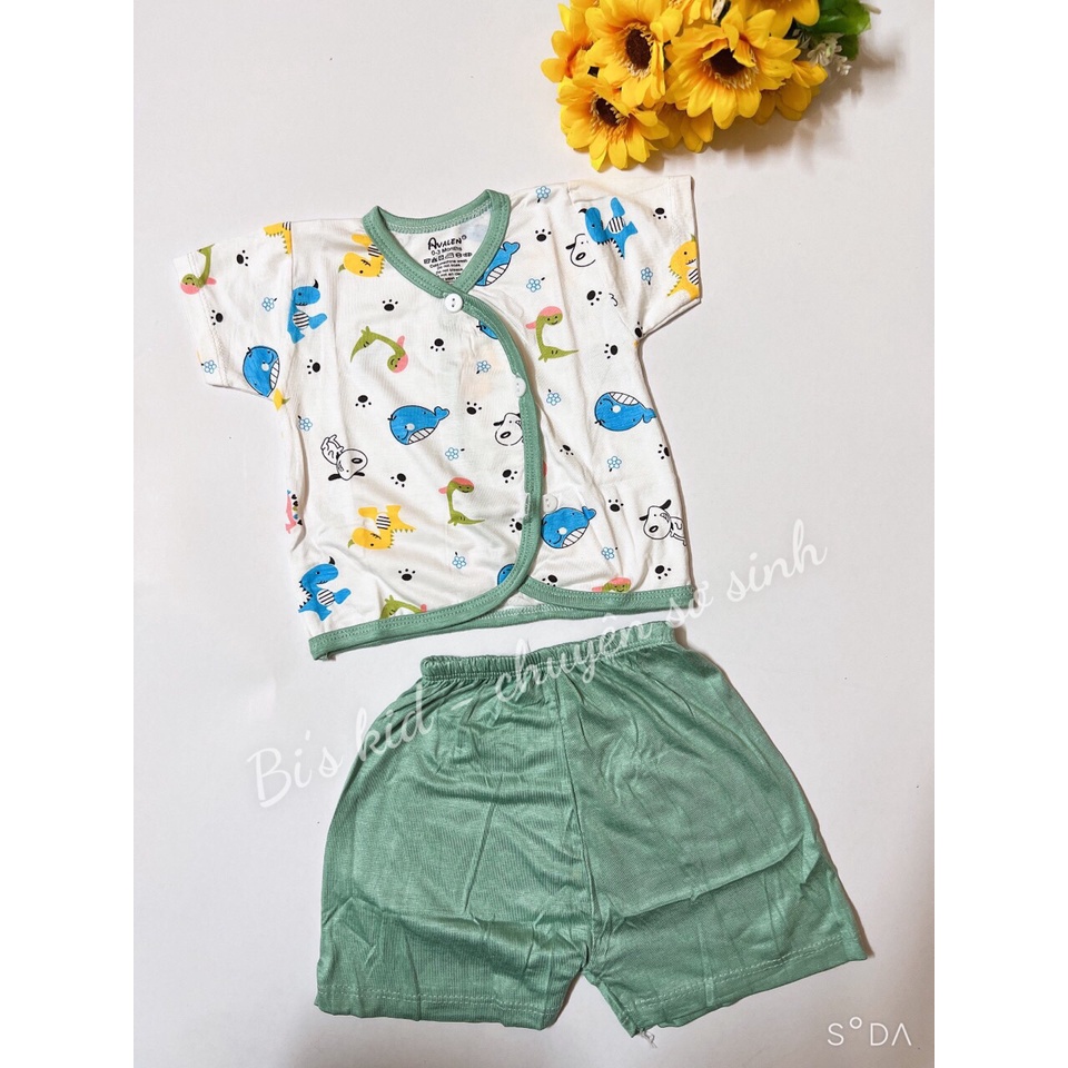 🌟 Quần áo sơ sinh cộc tay chất thun lạnh Aveslew 3-8kg🍀