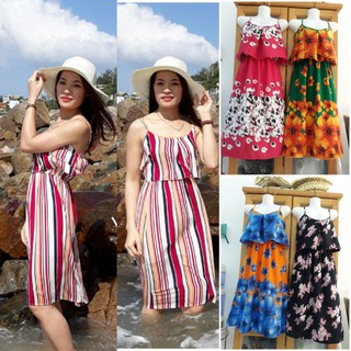 Đầm bèo 2 dây chất xốp thái