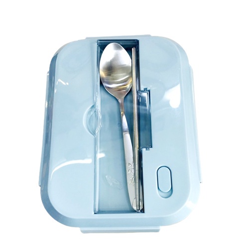 Hộp Cơm Thủy Tinh Văn Phòng 3 Ngăn 1000ml Tặng Kèm Đũa Thìa Inox