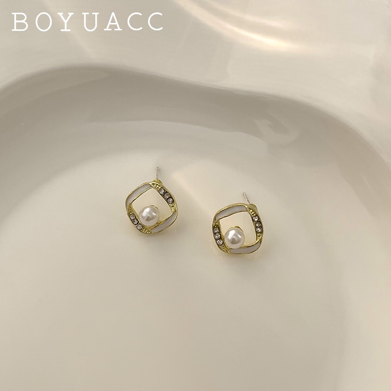 Khuyên Tai Đính Đá Ngọc Trai Nhân Tạo Phong Cách Retro Thời Trang Mùa Hè Hàng Mới 2022 Dành Cho Bạn Nữ