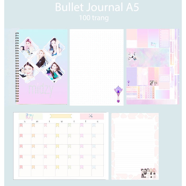 Sổ bullet journal GOT7 MAMAMOO ITZY RED VELVET SBJ15 A5 160 trang 100gsm monthly planner Sổ tay vẽ chì Sketchbook kpop