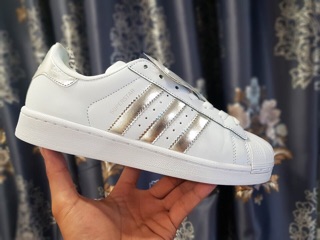 [Full Box - Free Ship] Giày thể thao Sneaker Superstan tem Bạc NH01