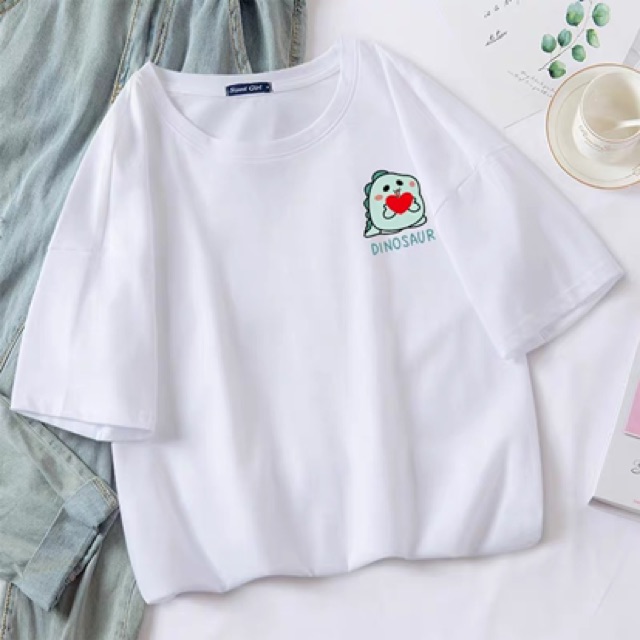 Áo logo khủng long nhỏ ôm tim Dinosau THD868