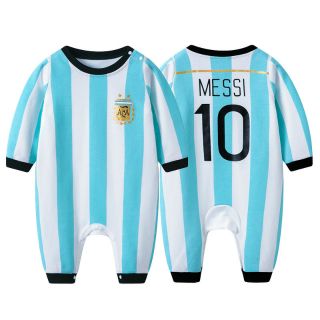 Bộ áo liền quần in tên Lionel Messi cho trẻ sơ sinh, trẻ nhỏ dưới 12 tháng tuổi