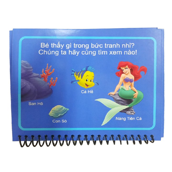 Tranh Tô Màu Vẽ Nước, Tự Xóa, Dùng Nhiều Lần( 3 Chủ đề - Động vật dưới nước, nàng tiên cá, khủng long)