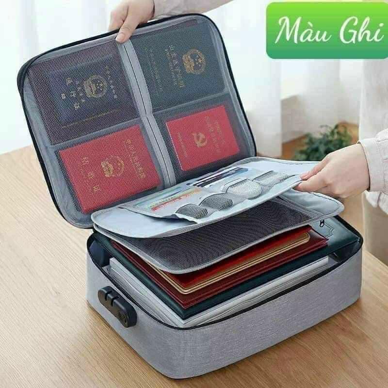 Vali, túi hộp đựng hồ sơ tài liệu giấy tờ kích thước 37.10.27cm giao ngẫu nhiên màu ghi, xanh, đen