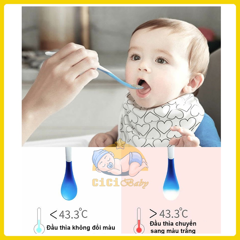 [Tách set] Thìa ăn dặm, thìa báo nóng MUNCHKIN Mỹ